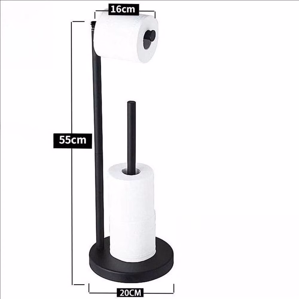 EONLION Black Freestanding Stainless Steel Toilet Paper Holder – 2