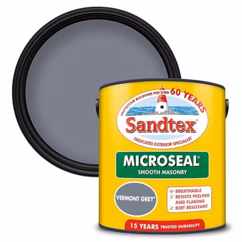 Sandtex Ultra Smooth Masonry Paint in Vermont Grey, 5 Litre