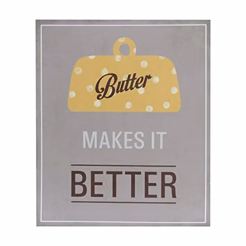 Premier Housewares Butter Makes it Better Retro Typography Wall Plaque in Multicolour – 1