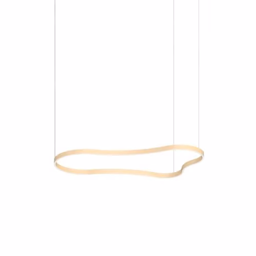 Netlighting Waves 155cm Integrated LED Suspended Pendant Ceiling Light in Gold/Brass, 3000K Warm White