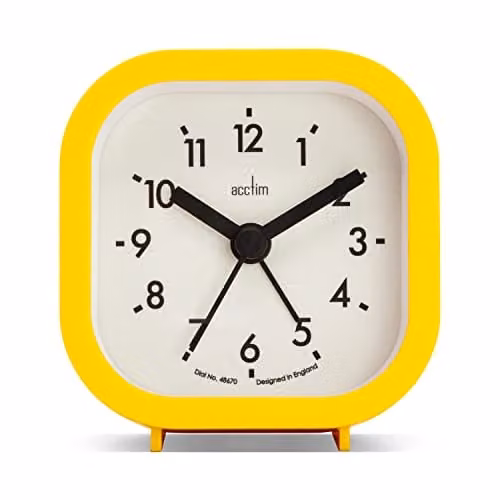 Acctim Robyn Mini Bedside Alarm Clock in Yellow