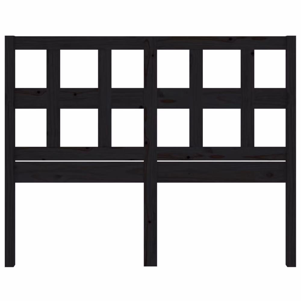 Berkfield Home Rustic Solid Pine Bed Headboard in Black, W: 165.5 cm, D: 4 cm, H: 100 cm – 3
