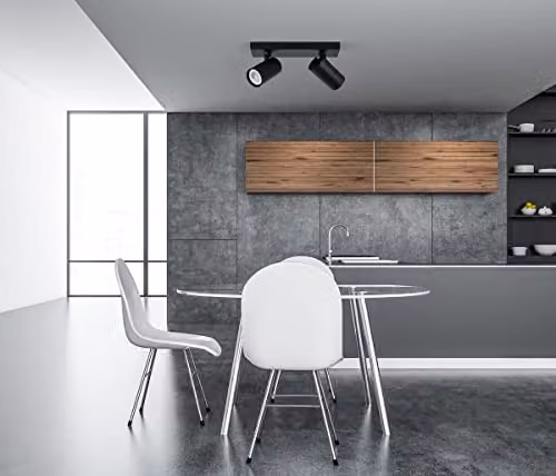 Netlighting Laconi Modern 2 Light Twin Ceiling Spotlight GU10 in Black – 2
