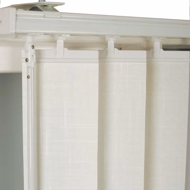 Terrys White Vertical Blinds, Semi-Transparent Polyester, 94 cm Drop