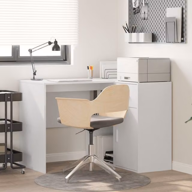 Berkfield Home Modern White Corner Desk W/D/H: 102 x 88 x 75 cm – 1