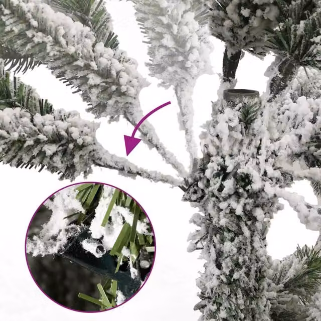 Berkfield Home Beautiful Artificial Hinged Christmas Tree with Flocked Snow in White, Height: 270 cm – 1