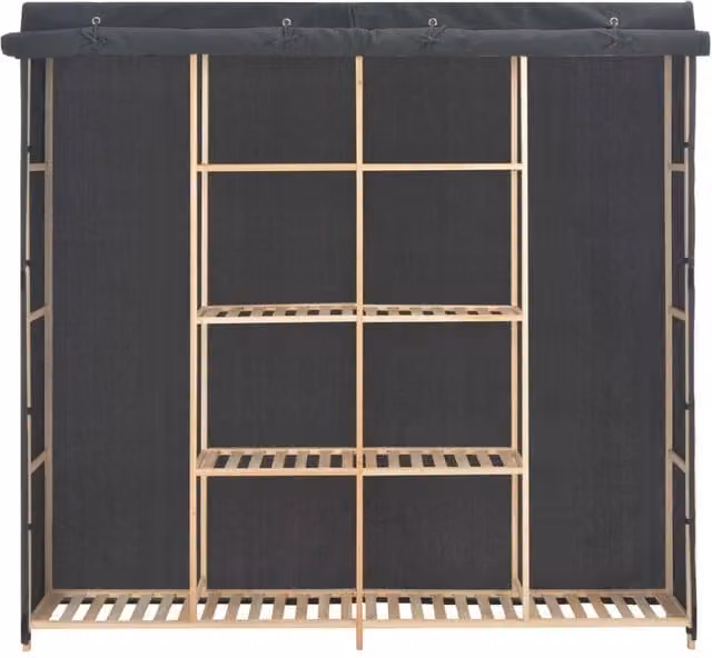 Berkfield Home Grey Fabric Roll Shutter Wardrobe W/D/H: 173 x 40 x 170 cm