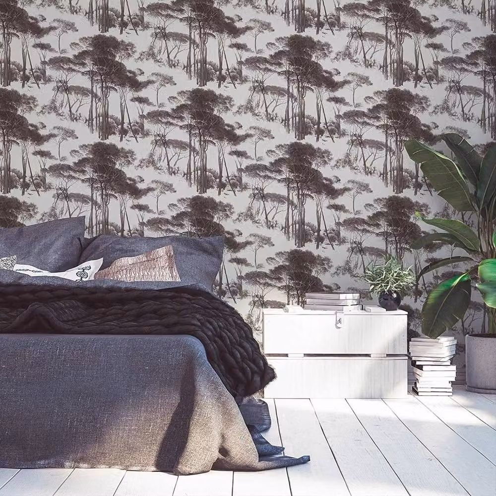 Havendro Forest Trees Textured Vinyl Wallpaper in Brown – 5