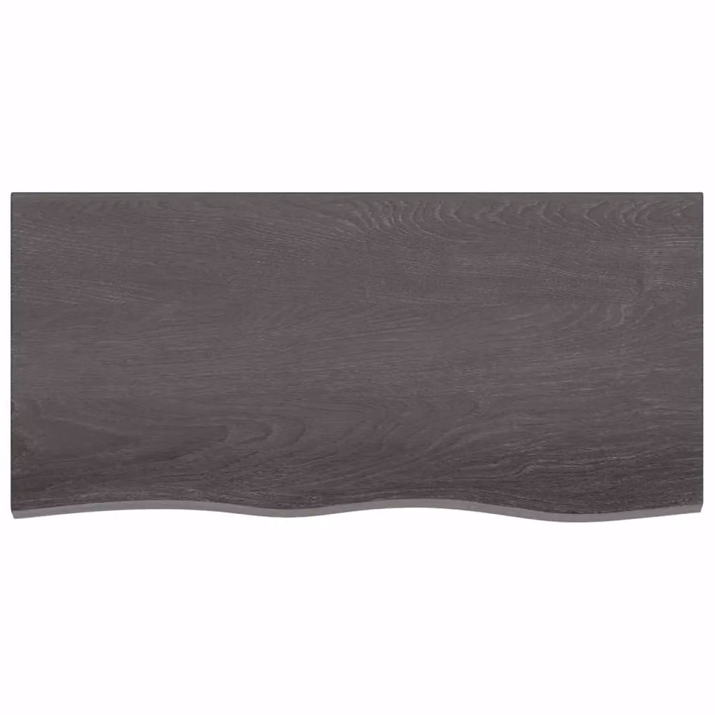 Berkfield Home Wall Mounted Rustic Oak Shelf in Dark Grey and Brown, W: 100 cm, D: 50 cm, H: 2-6 cm – 2