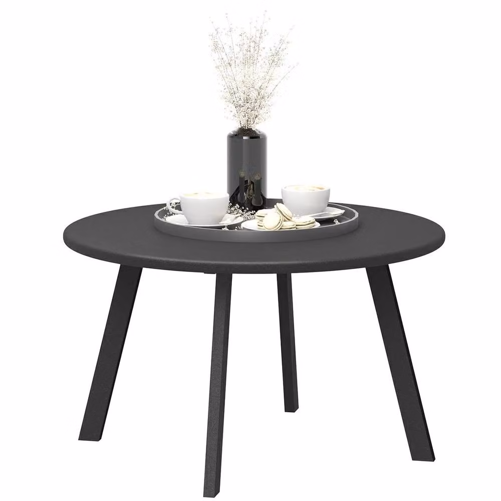 FORGEVIO Round Industrial Coffee Table in Black, Diameter: 70 cm, Height: 42 cm – 5