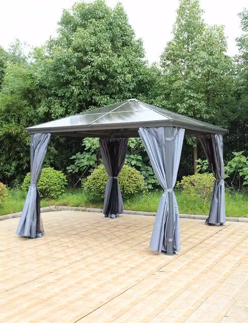 Royalcraft Lugano Square Gazebo Grey W/D: 300 x 300 cm