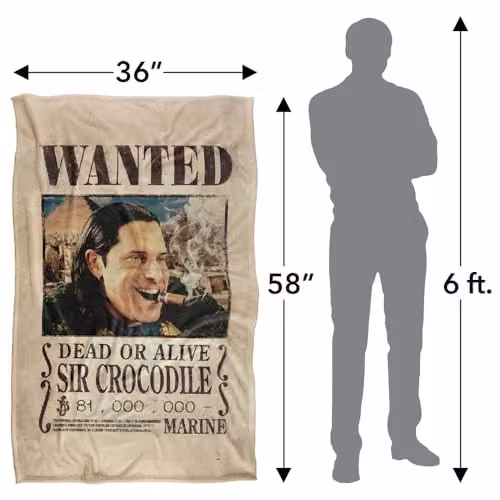 Netflix One Piece Sir Crocodile Wanted Poster Super Soft Fleece Throw Blanket, Multicolour, W/D/H: 91 x 147 cm – 6