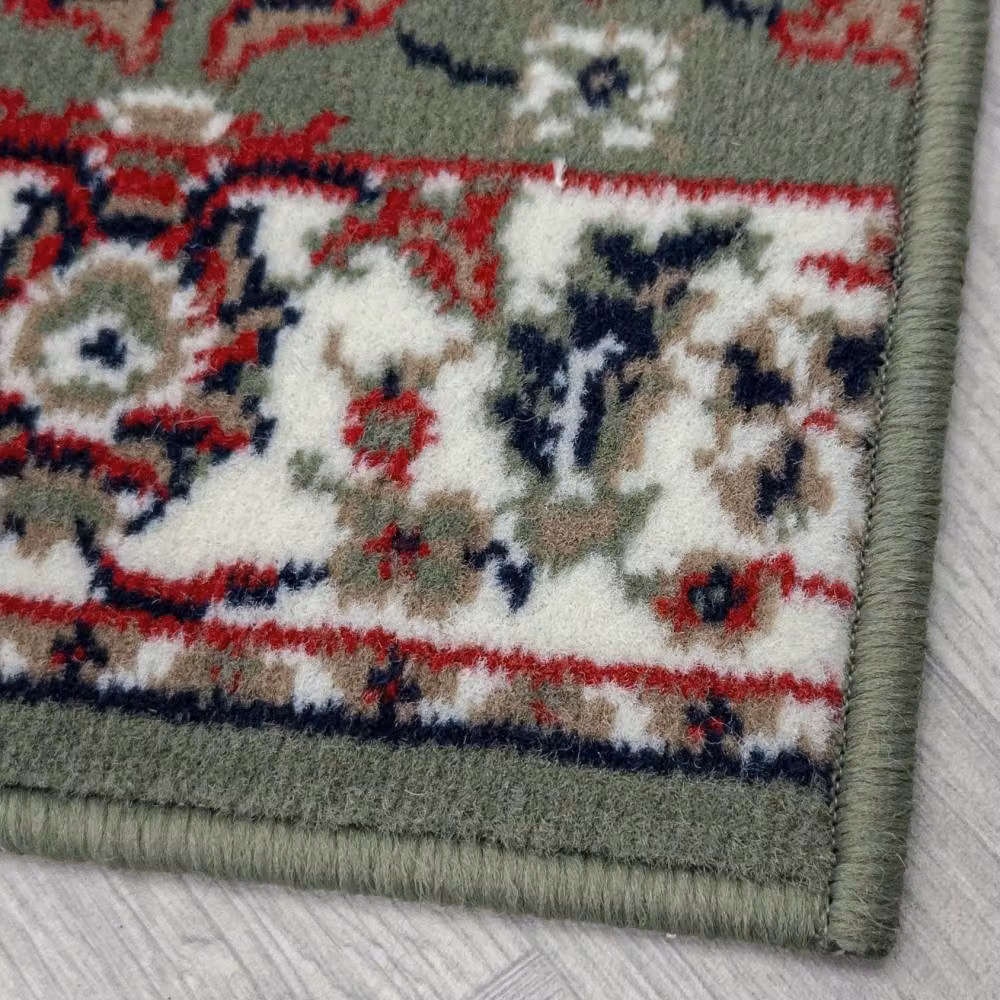 runrug Traditional Green Hallway Carpet Runner Rug, W: 70 cm, L: 240 cm – 3