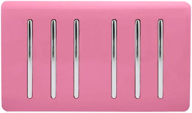 Trendi Modern Pink Plastic Flush Double Plate Switch