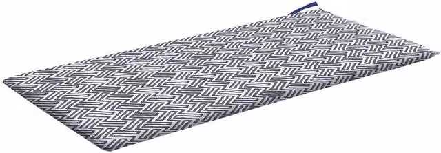 Livinluxury Water Repellent Rectangular Bench Pad in Blue and White with Removable Machine Washable Cover