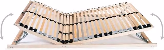 Berkfield Home Set of 2 Slatted Bed Bases with 28 Ergonomic 7-Zone Wood Slats, Light Brown, W: 90 cm x L: 200 cm
