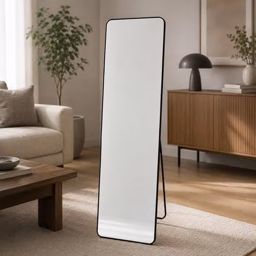 Gr8 Home Modern Black Full Length Freestanding Rectangular Mirror H 150 cm x W 40 cm – 3