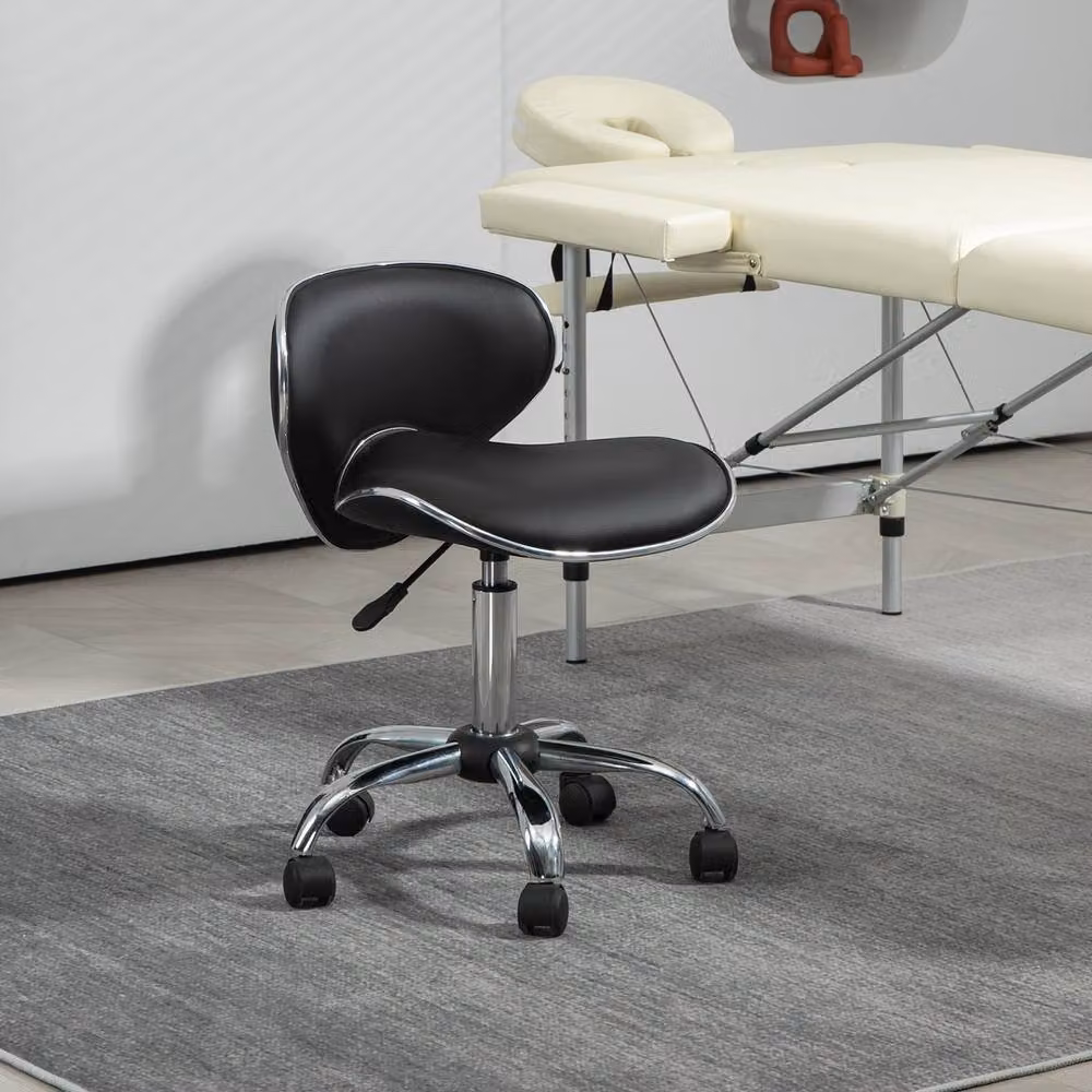 KORVIXA Black Ergonomic Executive Office Chair with Synthetic Leather and Castors – 3