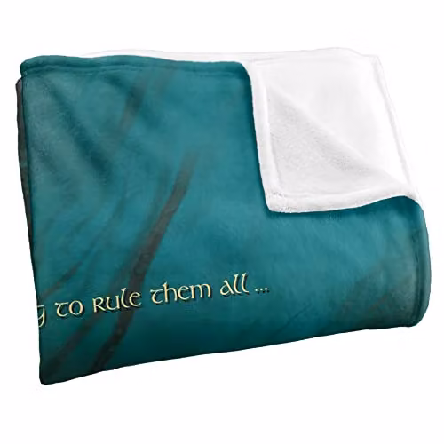 LOGOVISION Lord of the Rings One Ring to Rule Them All Throw Blanket, Multicolour and White, W/D/H: 152 x 127 cm – 2