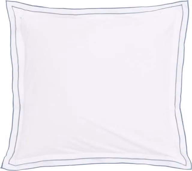 Bedeck of Belfast Kayah and Liyana Square Pillowcase Pair in White Cotton Percale