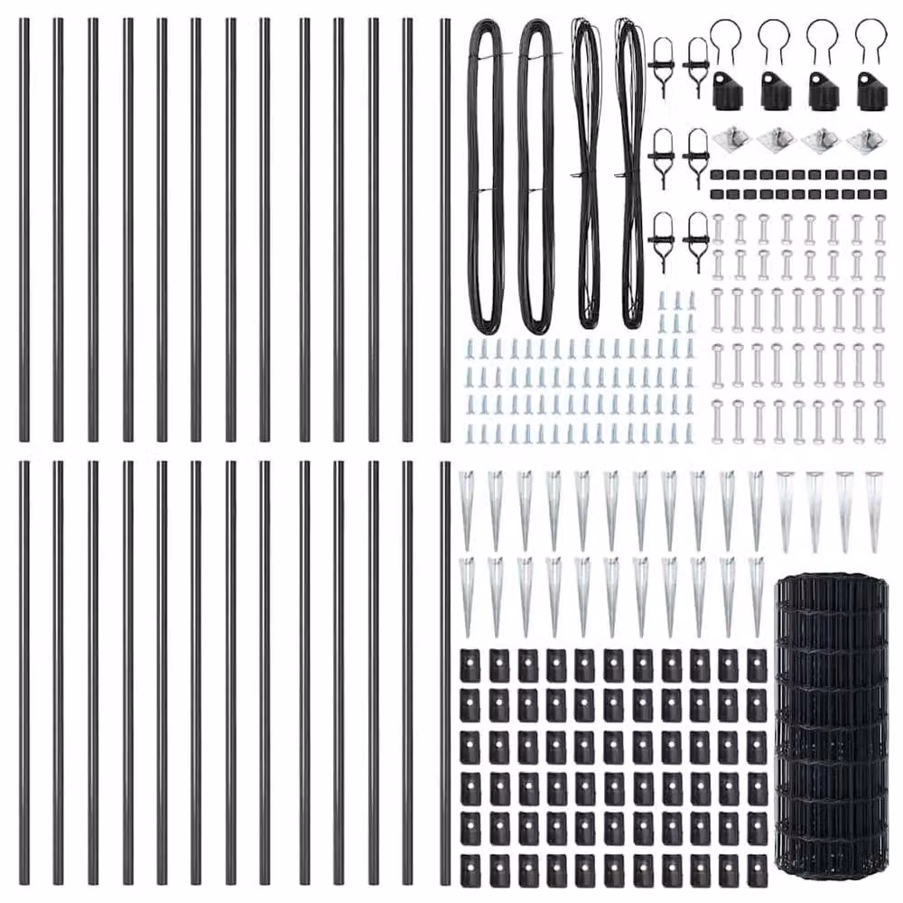 Berkfield Home Euro Fence in Galvanised Steel, Grey with 13 Spike Posts, 0.4 x 50 m – 4