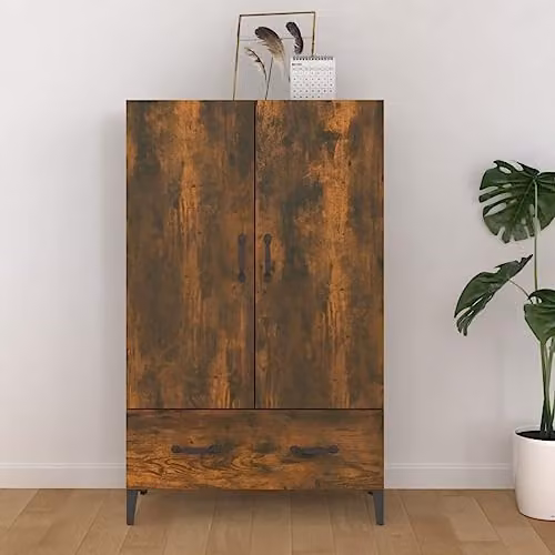 vidaXL Industrial Highboard in Smoked Oak, W/D/H: 70 x 31 x 115 cm – 2