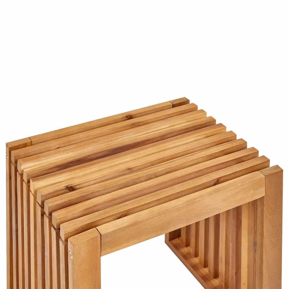 Wyld and Coco Set of 2 Acacia Wood Stools in Brown with Light Oil Finish – 4