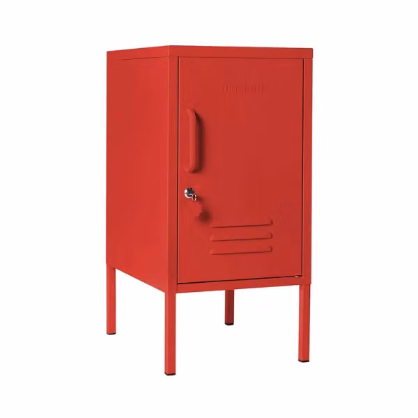 Mustard Made The Shorty Poppy Red Freestanding Metal Cabinet with Hinged Doors and Internal Shelves, W/D/H: 46 x 35 x 72 cm – 3