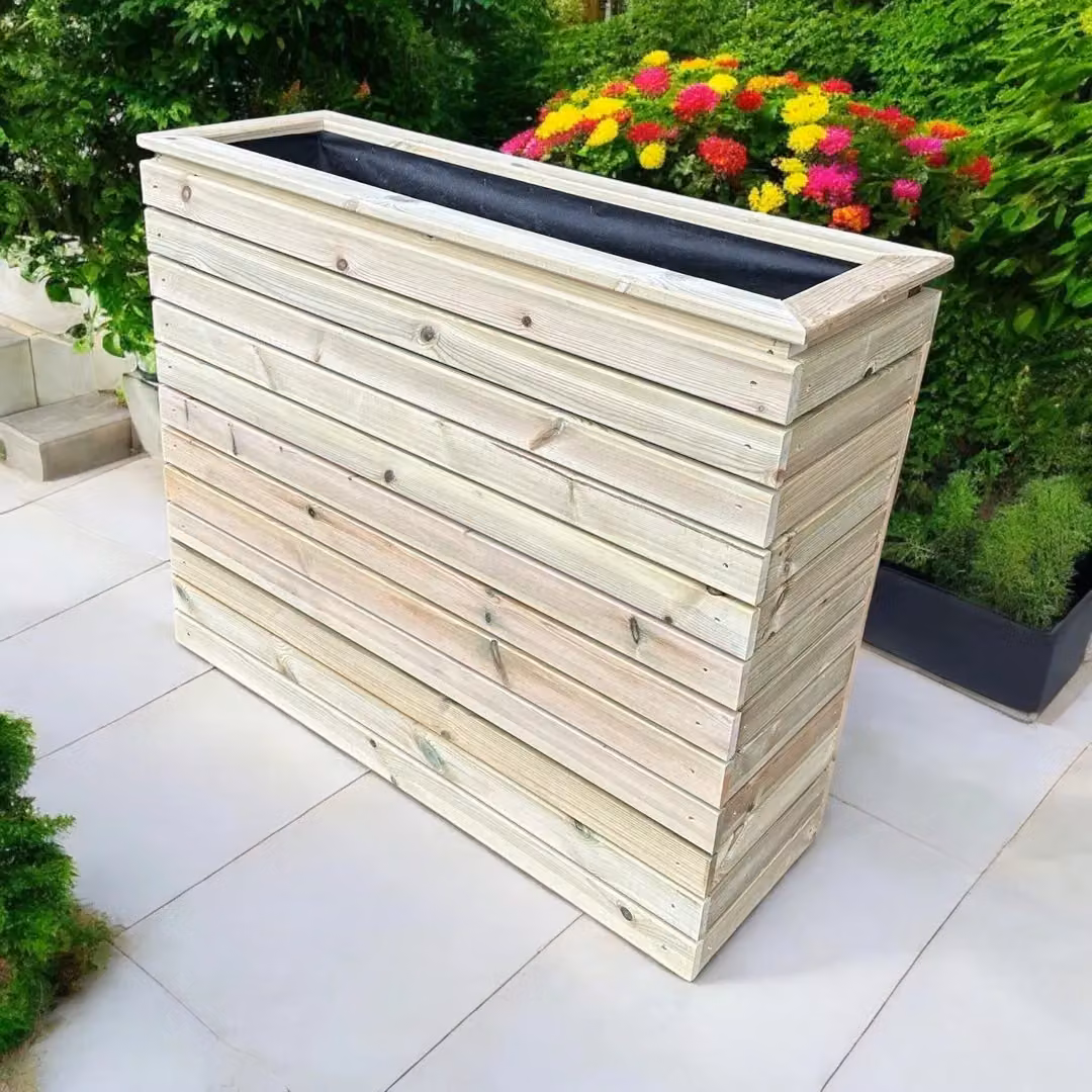 Buttercup Farm London Brown Wooden Raised Bed Planter, W: 60 cm, D: 60 cm, H: 60 cm – 3