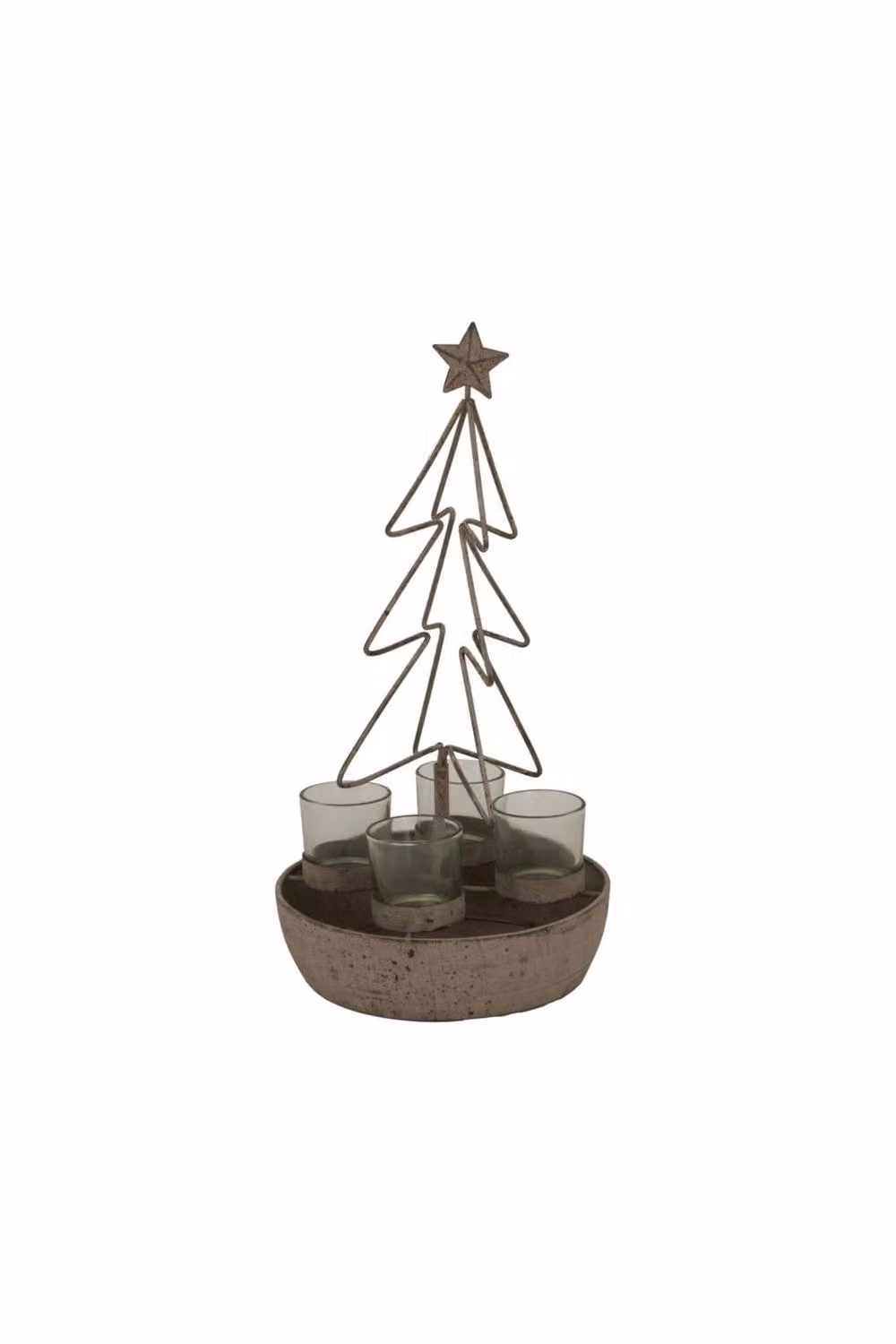 KDMD Rustic Tree and Star LED Votive Sculpture in Brown – 2