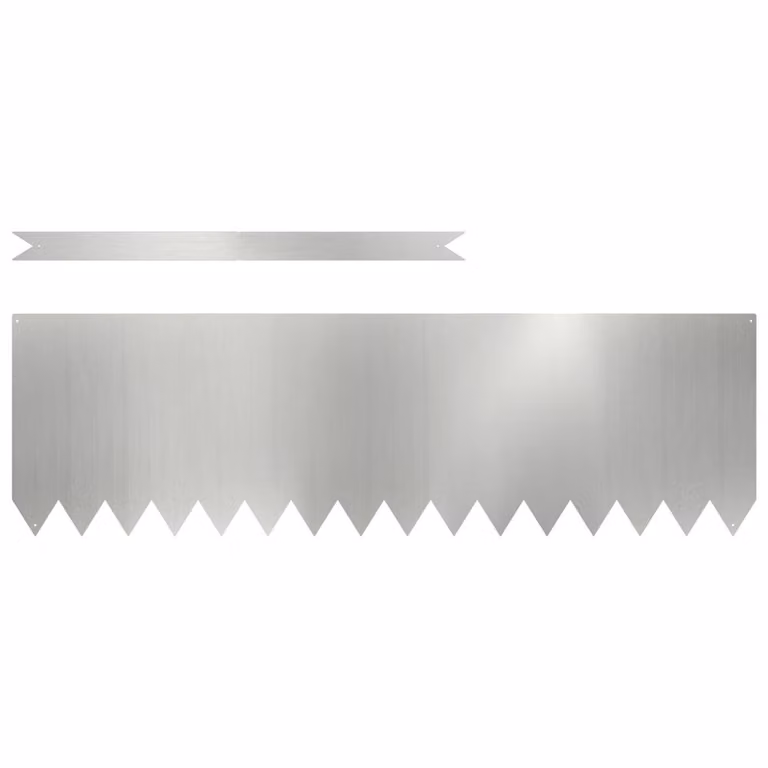 Berkfield Home Galvanised Steel Lawn Edgings, 10 Pieces, Silver, W/D/H: 100 x 0.5 x 30 cm