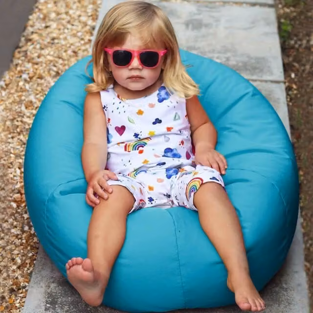 rucomfy Classic Small Kids Beanbag in Turquoise, Water Resistant and Weatherproof for Indoor or Outdoor Use – 1