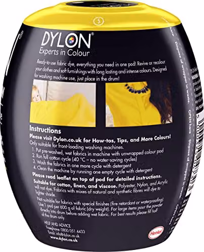 Dylon Fabric Dye Pods for Washing Machines, 350g, Yellow – 3