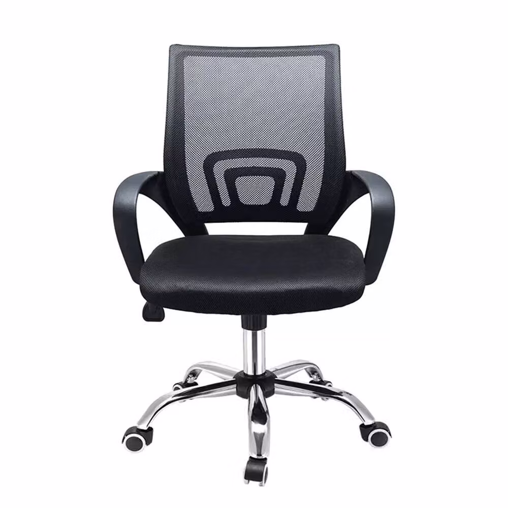 EONLION Black Fabric Swivel Office Task Chair with Adjustable Height – 3