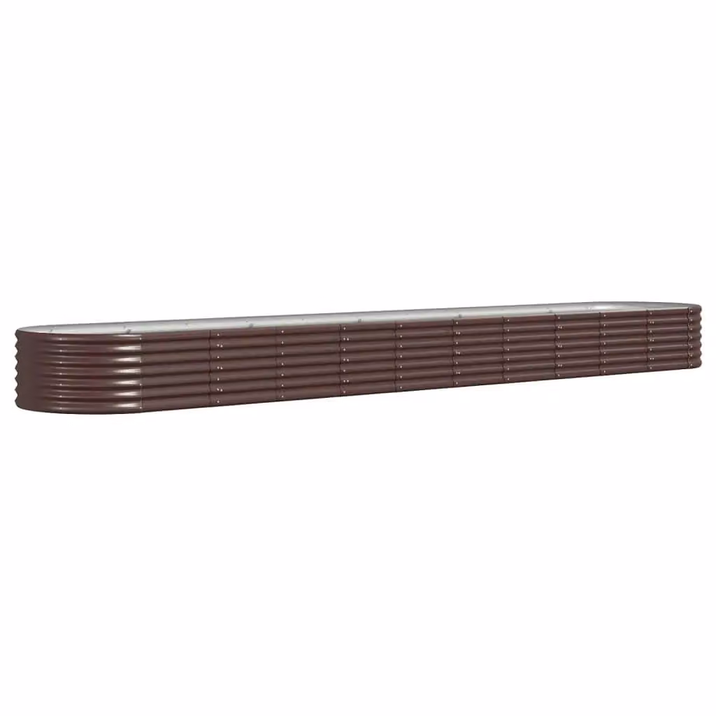 Berkfield Home Garden Powder-coated Steel Raised Bed in Brown, W: 440 cm, D: 80 cm, H: 36 cm – 2