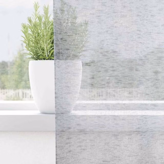 Berkfield Home Grey Polyester Eyelet Curtains, 2 Pack, W: 140 cm x H: 140 cm