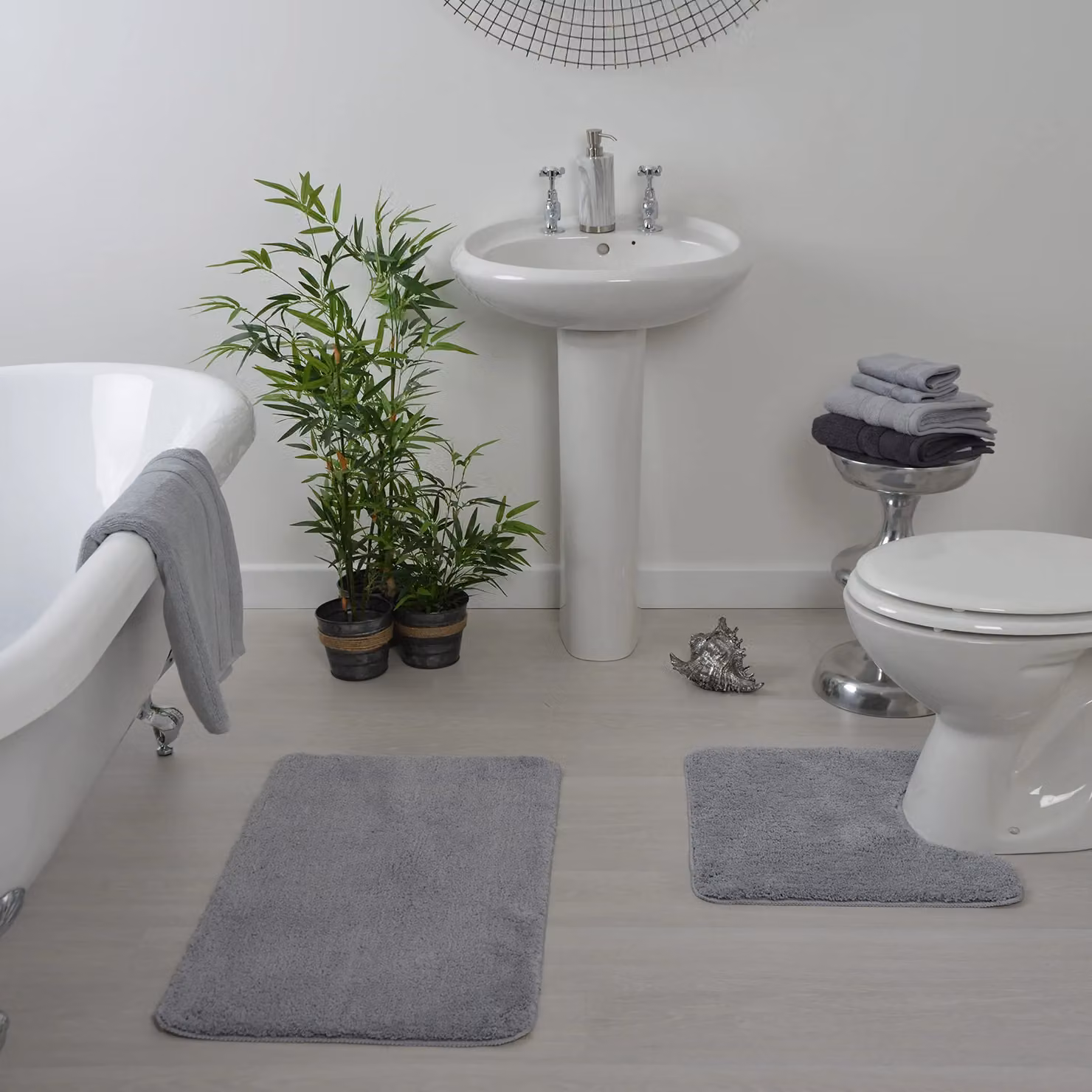 Allure Bath Fashions Luxury Microfibre Non-Slip Bath Mat, Grey, W: 80 cm, D: 50 cm – 2
