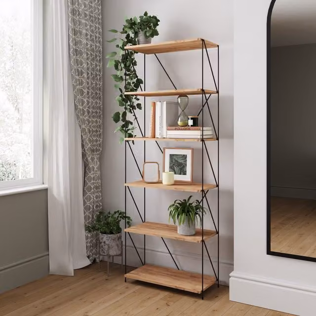 Timber Art Design Leyo 6 Tier Storage Rack in Light Oak