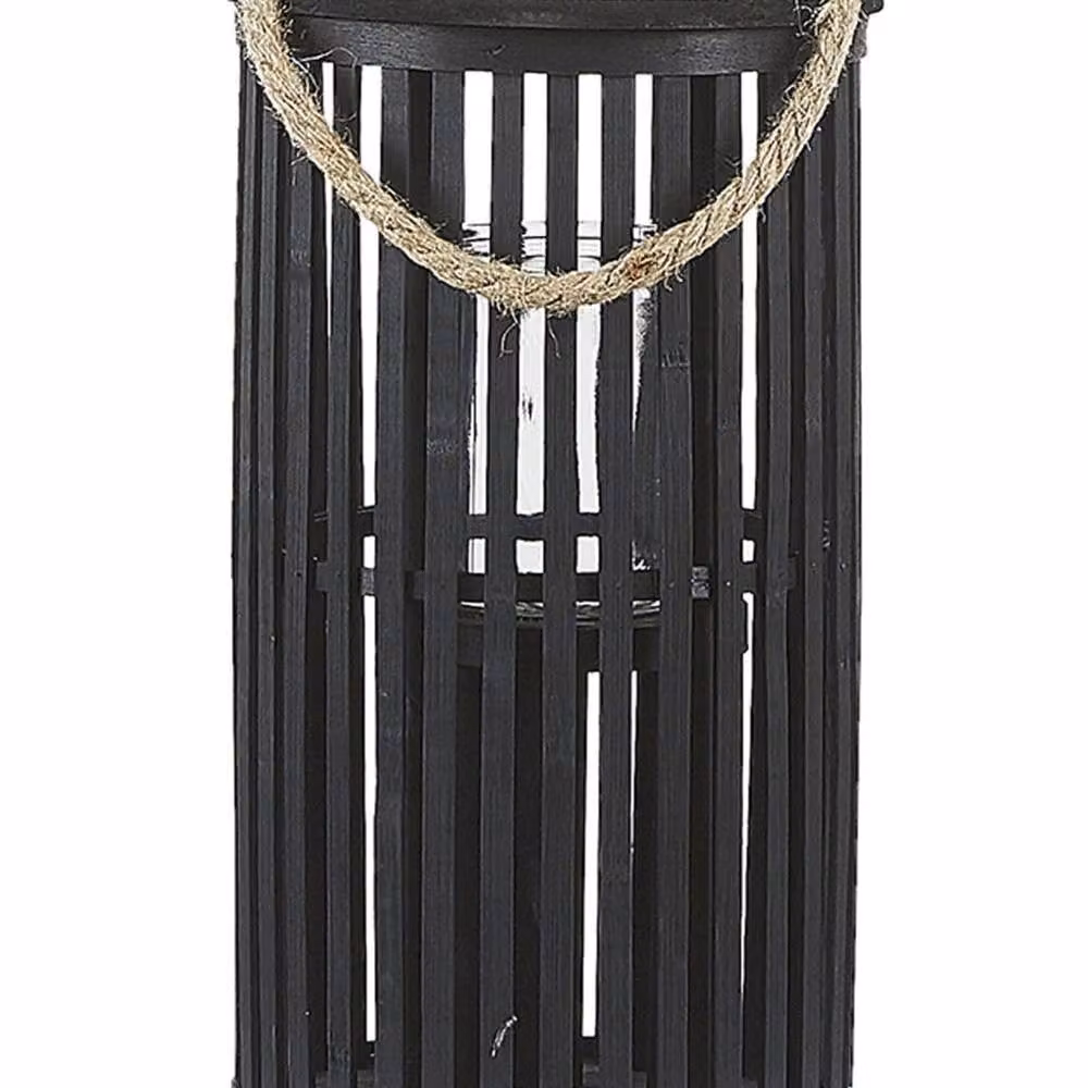 Wyld and Coco Black Boho Style Oval Tabletop Pillar Candle Holder, Height: 40 cm – 2