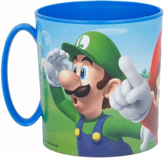 Official Super Mario Licenced Micro Mug, 390 ml, Blue and Multicolour