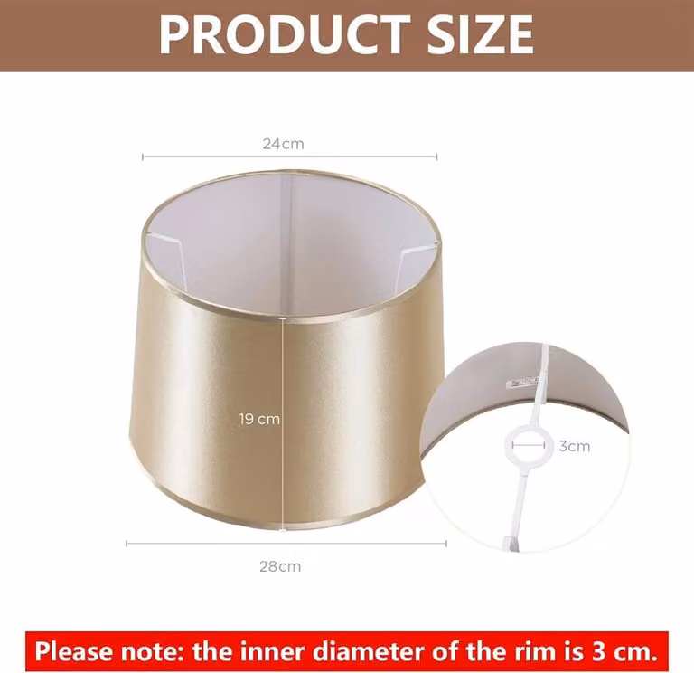 Voltico Classic Satin Cylinder Table Lamp Shade in White
