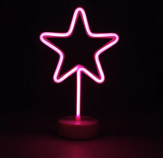 Simpa LED Novelty Neon Star Light in Pink and White – 1