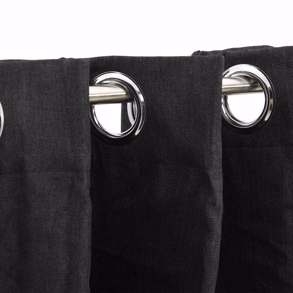 Berkfield Linen-Look Blackout Curtains, 2 Pack, Anthracite Black, W: 140 cm, H: 175 cm – 3