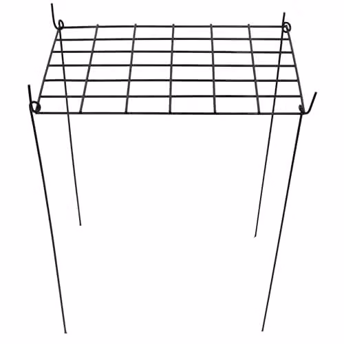 Garden Gear Black Metal Rectangle Grow Through Grid Plant Support, H 50 cm x W 40 cm x D 40 cm, Pack of 3 – 1