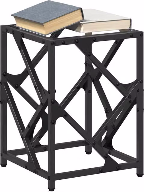 Berkfield Home Modern Square Coffee Table with Transparent Glass Top and Black Steel Frame, W/D/H: 30 x 30 x 41 cm – 1