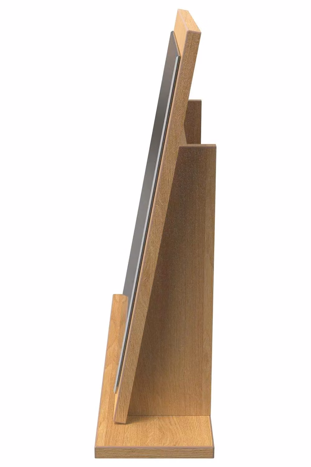 Ready Assembled 2 U Oxford Mirror in Brown Wood with Rectangular Tabletop – 2