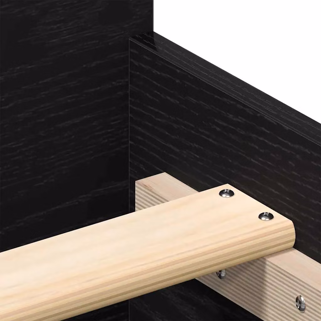 Berkfield Home Bed Frame in Black Oak, Brown Engineered Wood, W/D/H: 180 x 200 cm – 3
