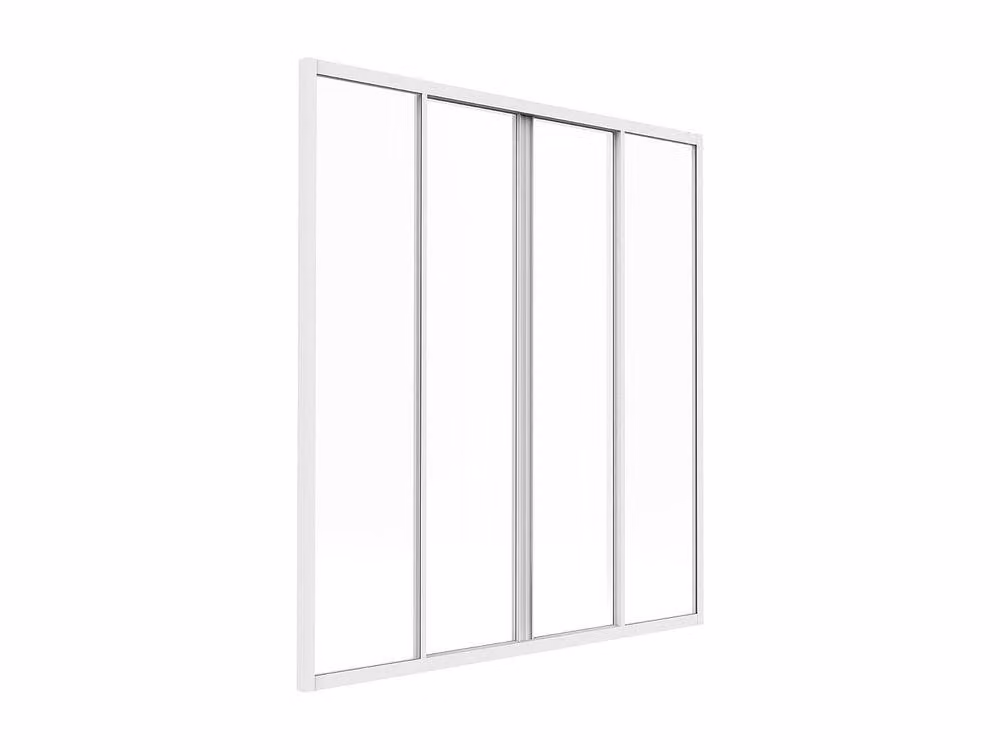 Vente-unique RAVENA White Powder-Coated Aluminium and Glass Sliding Roof, W: 120 cm, D: 130 cm – 2