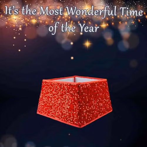 VFM e-Store Red Sequin Christmas Tree Skirt, W/D/H: 30.2 x 40.2 x 2.6 cm – 4