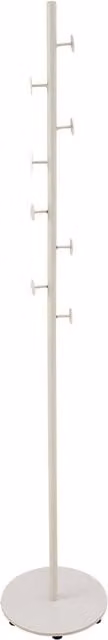 Livingandhome Modern White Freestanding Coat Stand with Stone Base